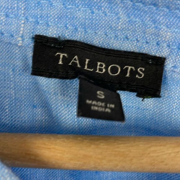Talbots LINEN BUTTON-BACK BLOUSE - CROSS DYED size Small - Picture 9 of 13